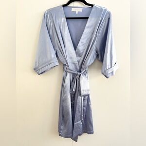 NWOT - Silky Satin Robe - Light Blue